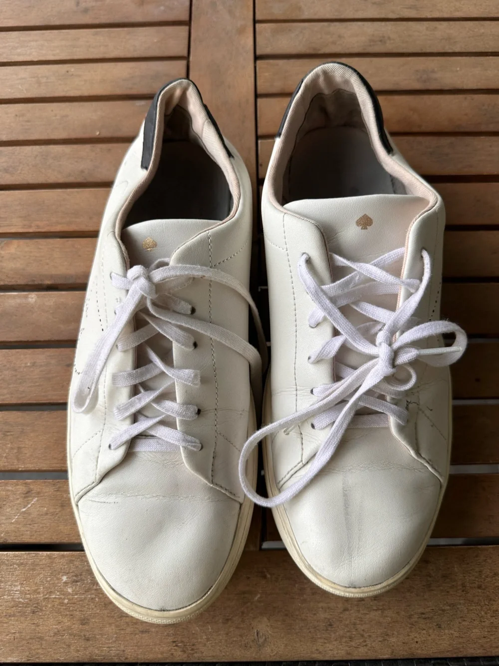 kate spade White Low-Top Leather Sneakers